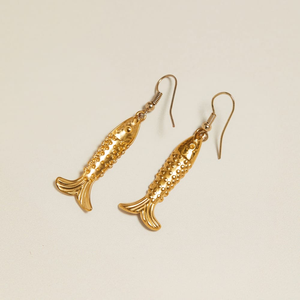 Drop Earrings Default Vintage Fish Charm Earrings Orelia Jewellery