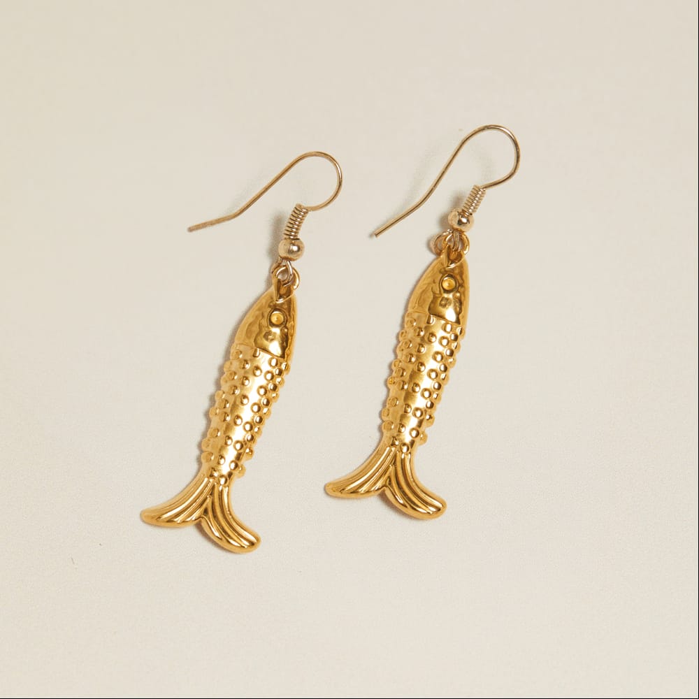 Drop Earrings Default Vintage Fish Charm Earrings Orelia Jewellery