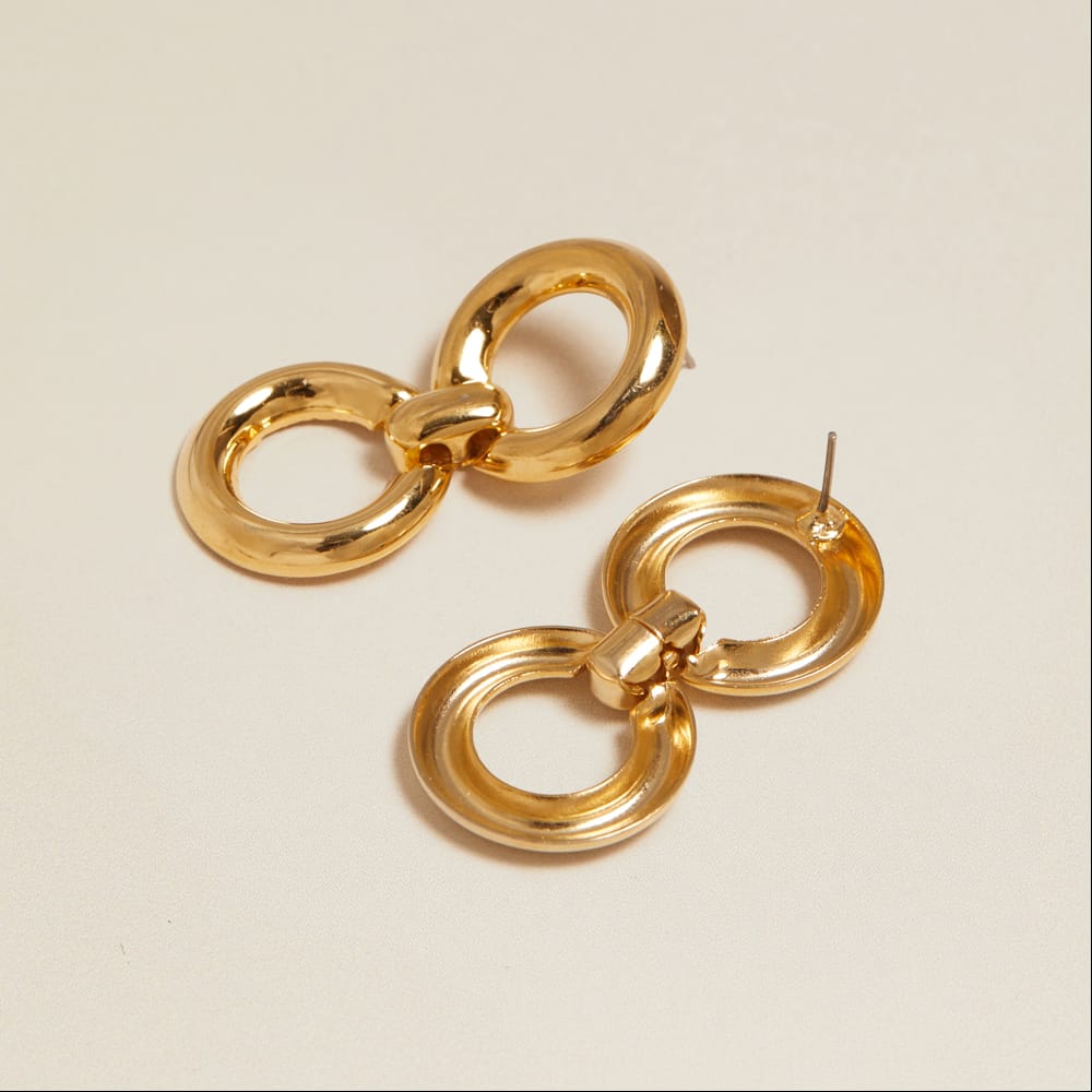 Drop Earrings Default Vintage Twin Hoop Drop Earrings Orelia Jewellery