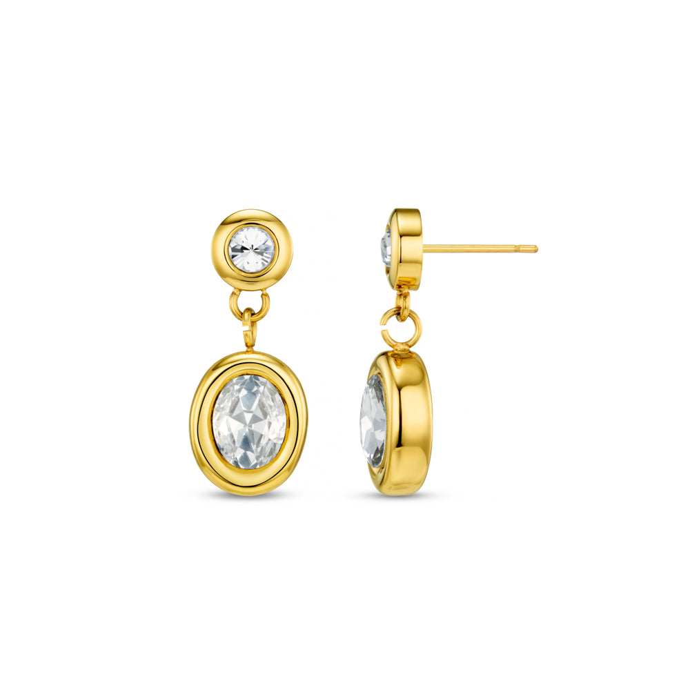 Drop Earrings LUXE Double Crystal Drop Earrings Orelia Jewellery