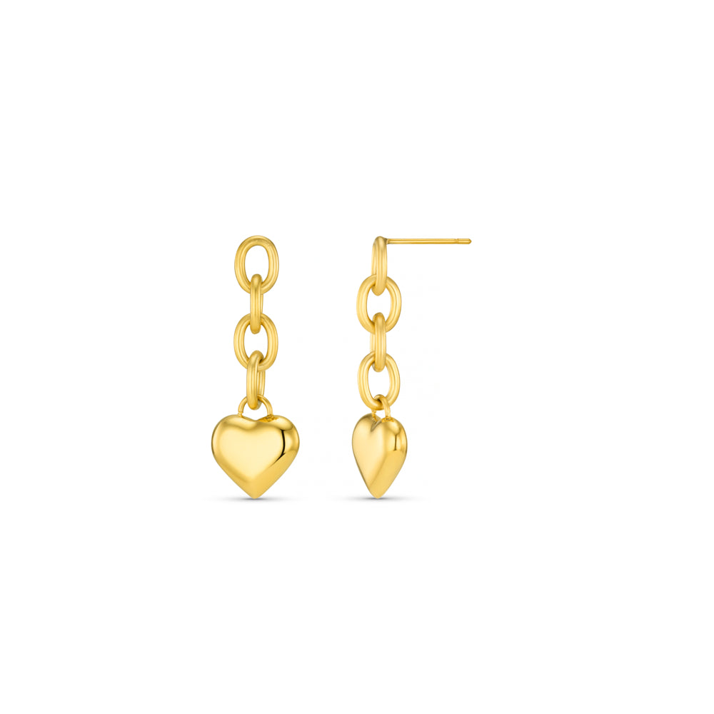 Drop Earrings LUXE Heart & Chain Drop Earrings Orelia Jewellery