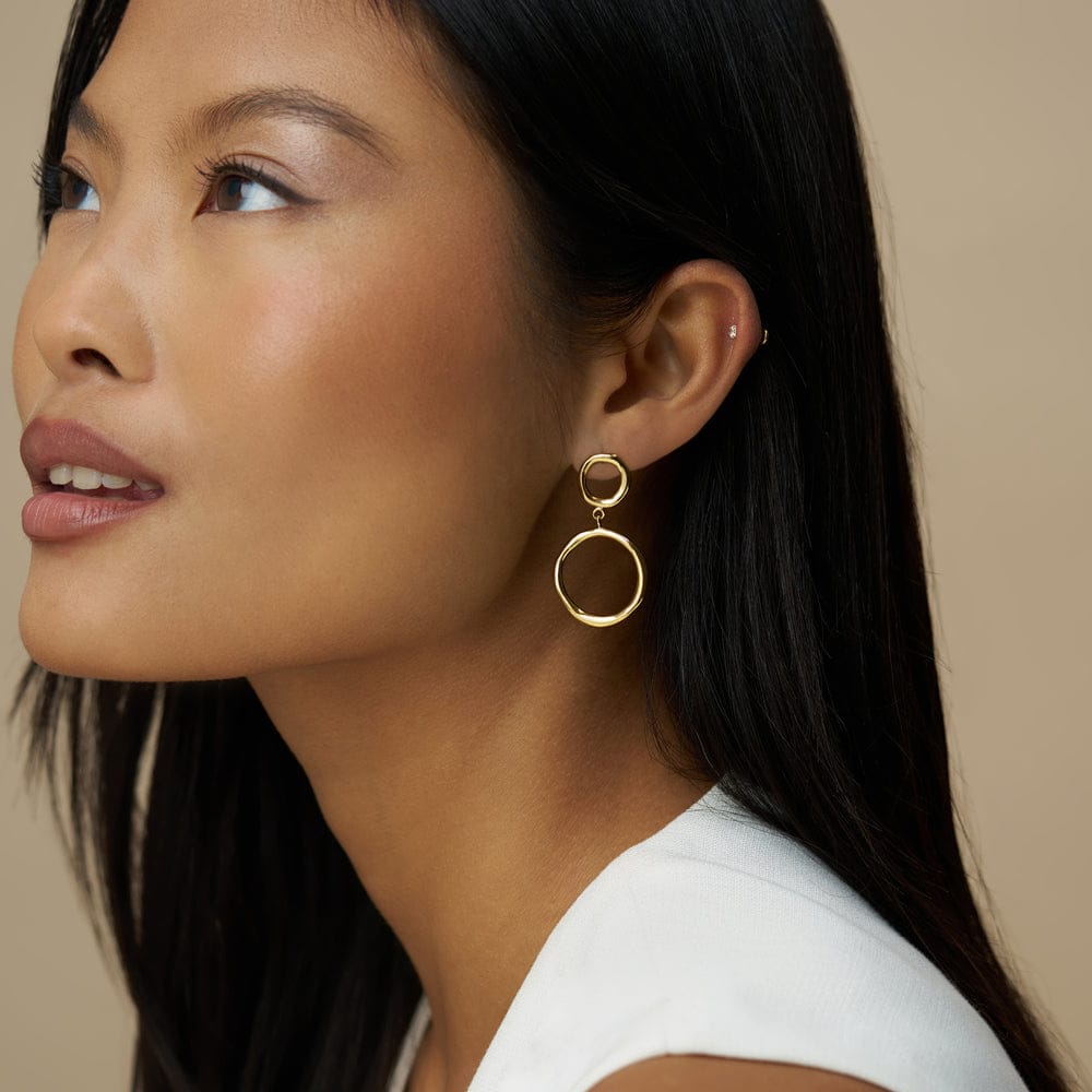 Drop Earrings ONE Organic Open Circle Drop Earrings Orelia Jewellery