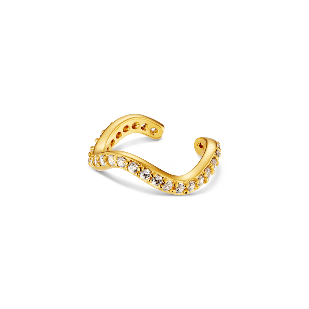 Ear Cuffs Fine Pave Wave Ear Cuff Orelia Jewellery