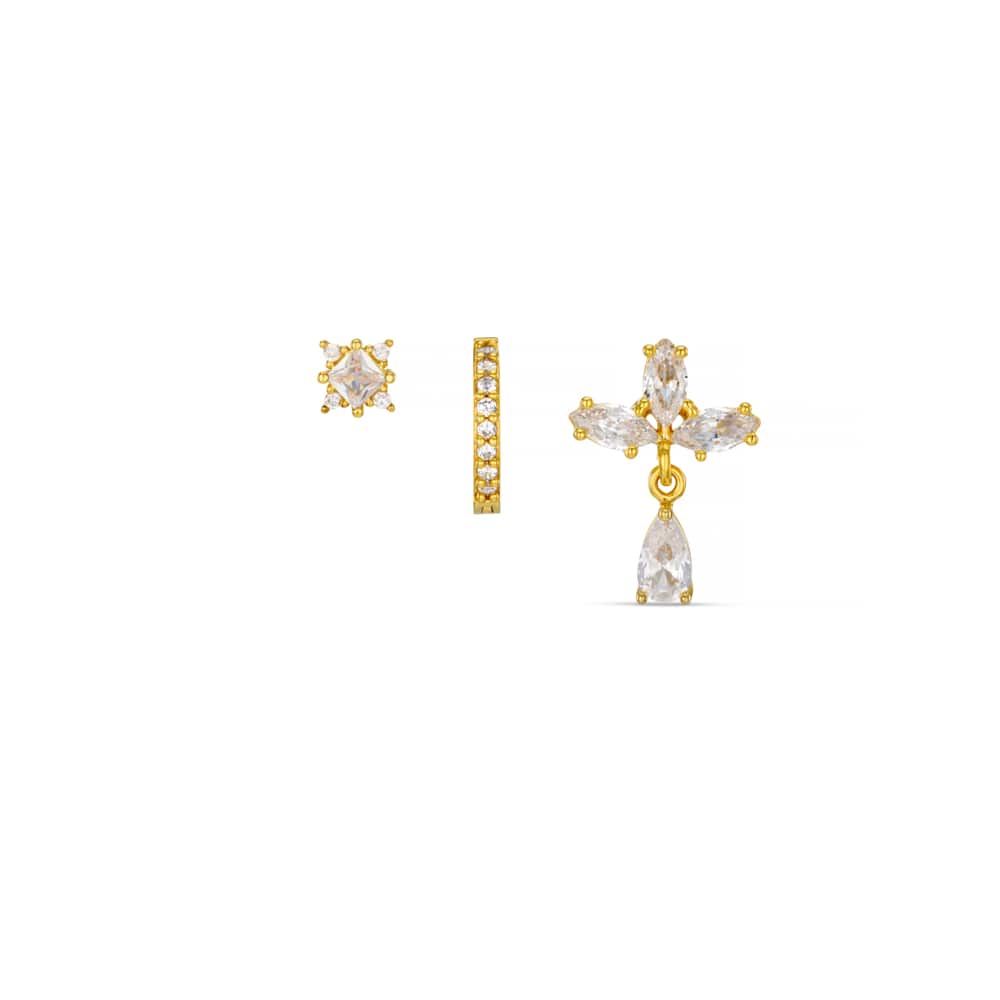 Ear Party Crystal Navette Drop Ear Stacking Set Orelia Jewellery