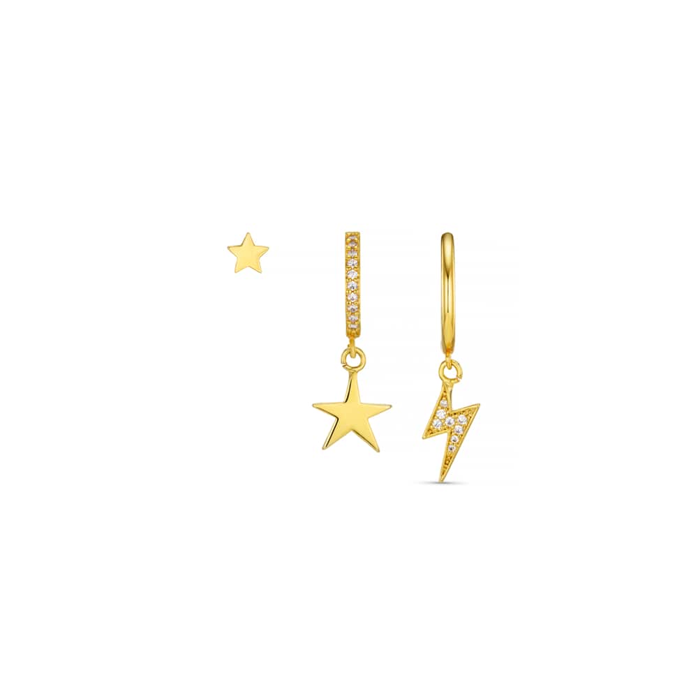 Ear Party Statement Star & Lightning Ear Stacking Set Orelia Jewellery