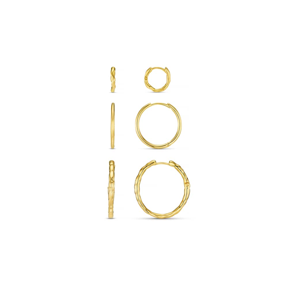 Earring Pack Default Mixed Textured Hoop Ear Stacking Set Orelia Jewellery