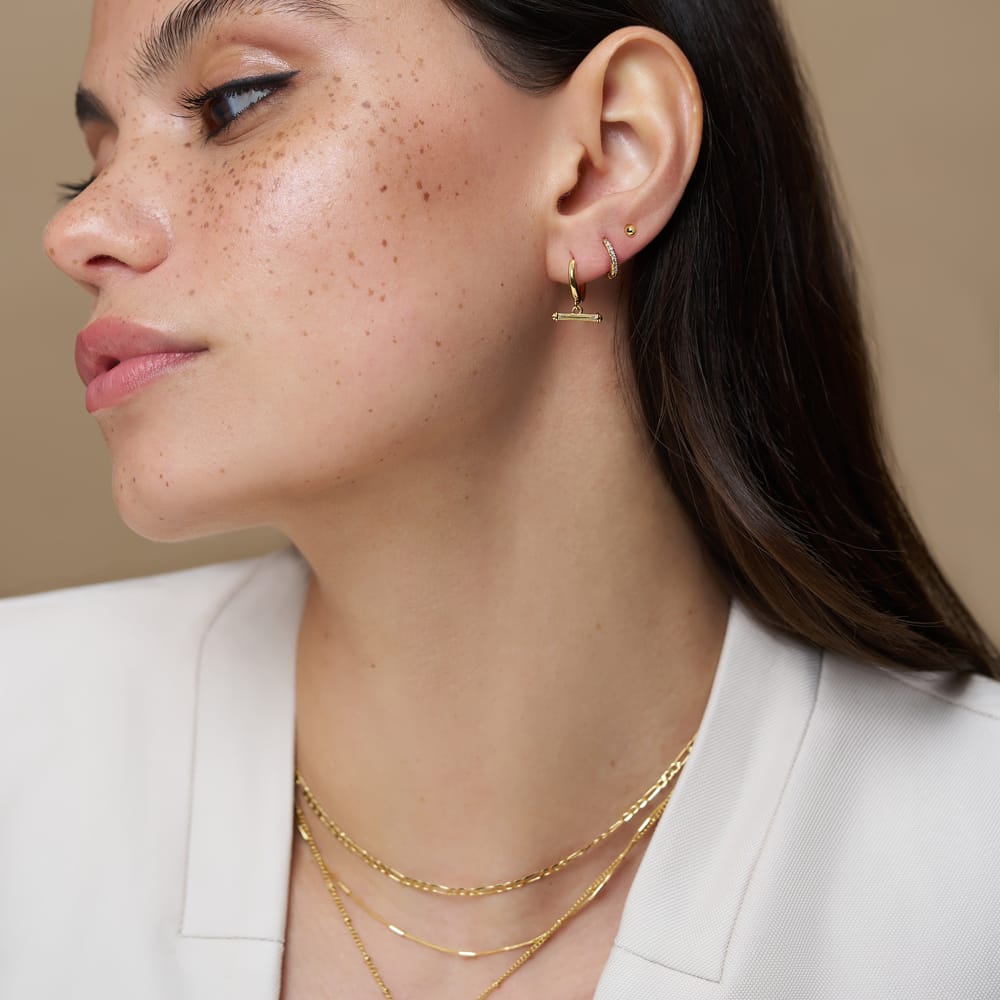 Earring Pack Default Pavé & T-Bar Micro Hoop Ear Stacking Set Orelia Jewellery