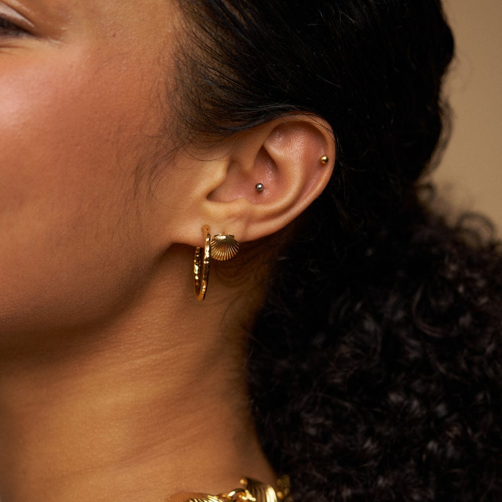 Earring Pack Default Shell & Molten Mid-Size Hoop Ear Stacking Set Orelia Jewellery