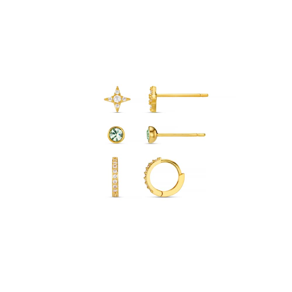 Earring Pack Mixed Pavé Stud & Hoop Ear Stacking Set Orelia Jewellery