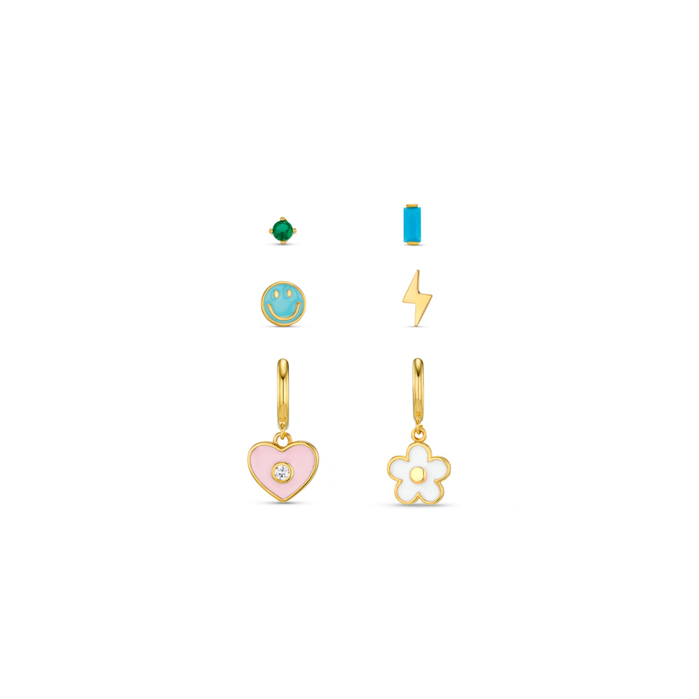 Earring Pack ONE Eclectic Mixed Motif Ear Stacking Set Orelia Jewellery