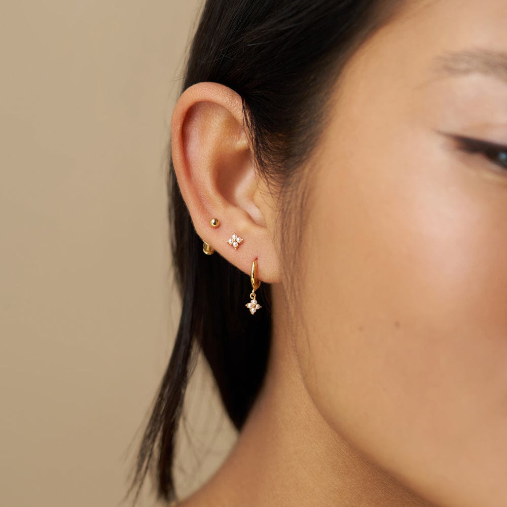 Earring Pack ONE Micro Floral Pearl Ear Stacking Set Orelia Jewellery