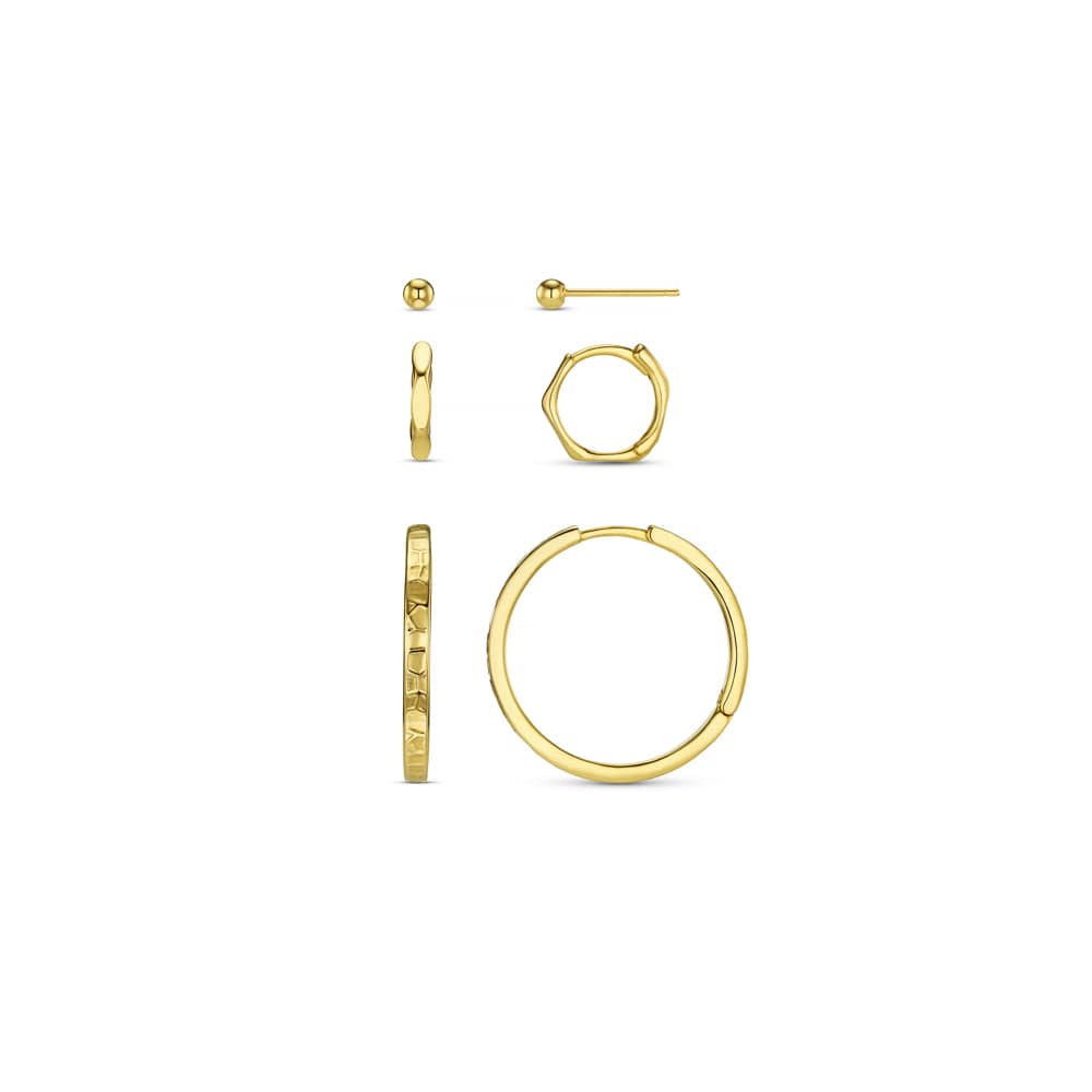 Earring Pack ONE Textured Hoop Ear Stacking Set Orelia Jewellery