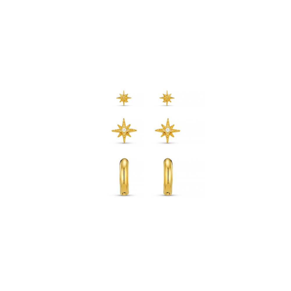 Earring Pack Starburst & Micro Hoop Earring Pack Orelia Jewellery