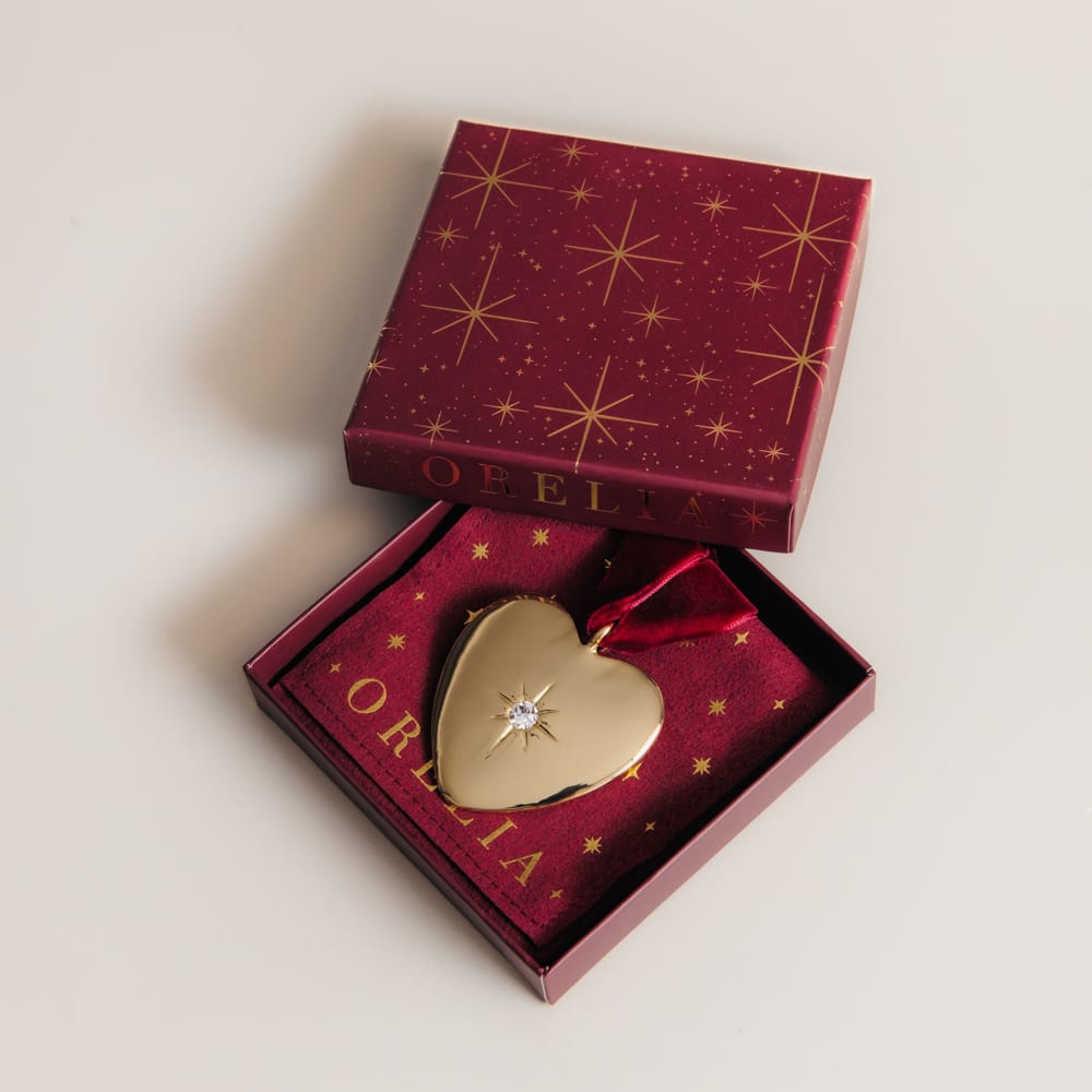Gifting Other Crystal Heart & Velvet Ribbon Christmas Decoration Orelia Jewellery