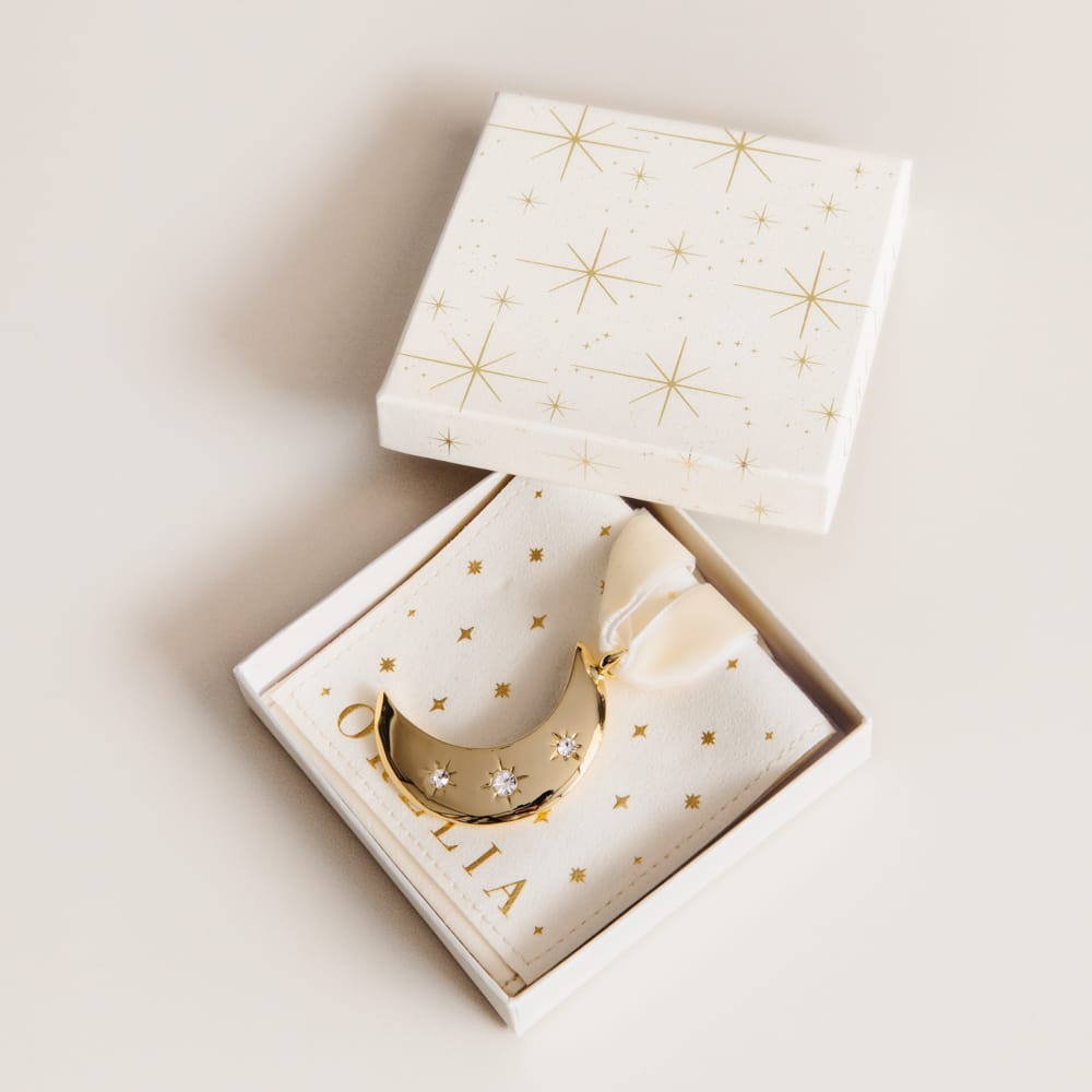 Gifting Other Crystal Moon & Velvet Ribbon Christmas Decoration Orelia Jewellery