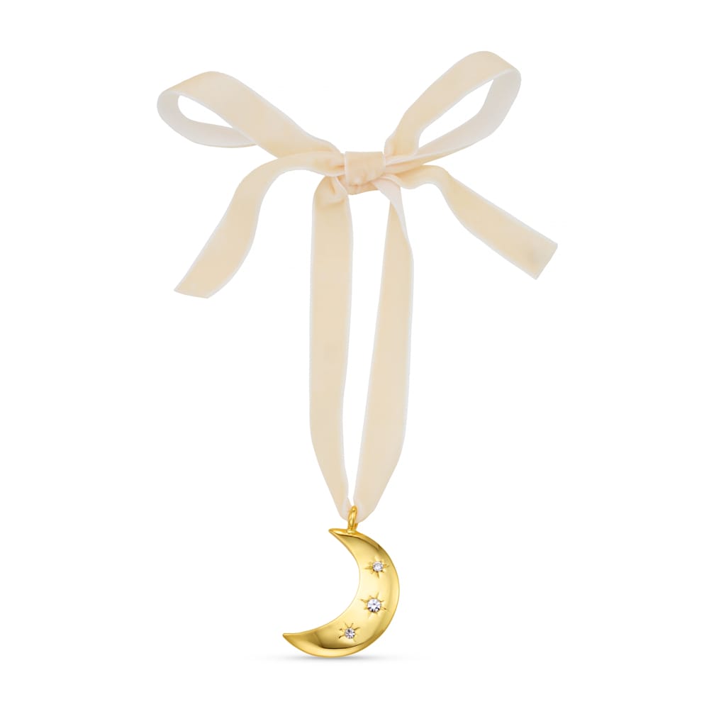 Gifting Other Crystal Moon & Velvet Ribbon Christmas Decoration Orelia Jewellery