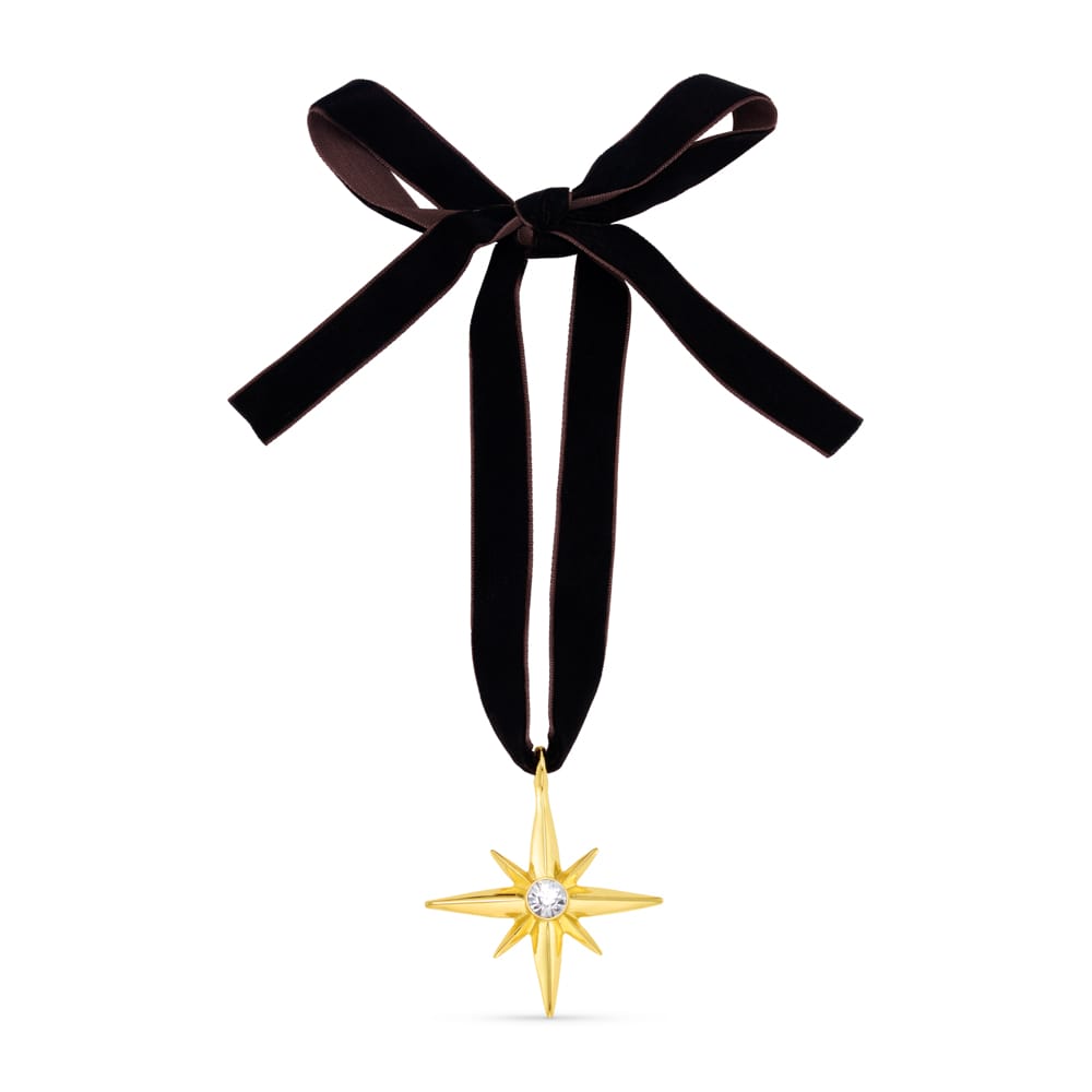 Gifting Other Crystal Star & Velvet Ribbon Christmas Decoration Orelia Jewellery