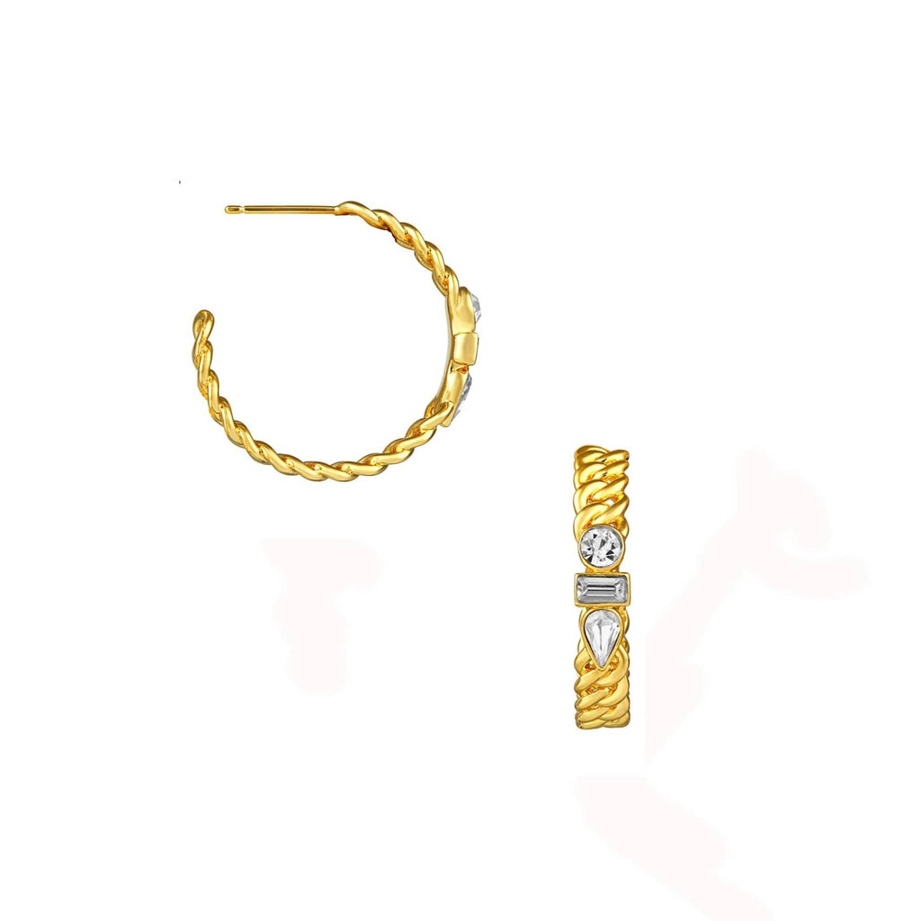 Gem Chain Hoop Earrings