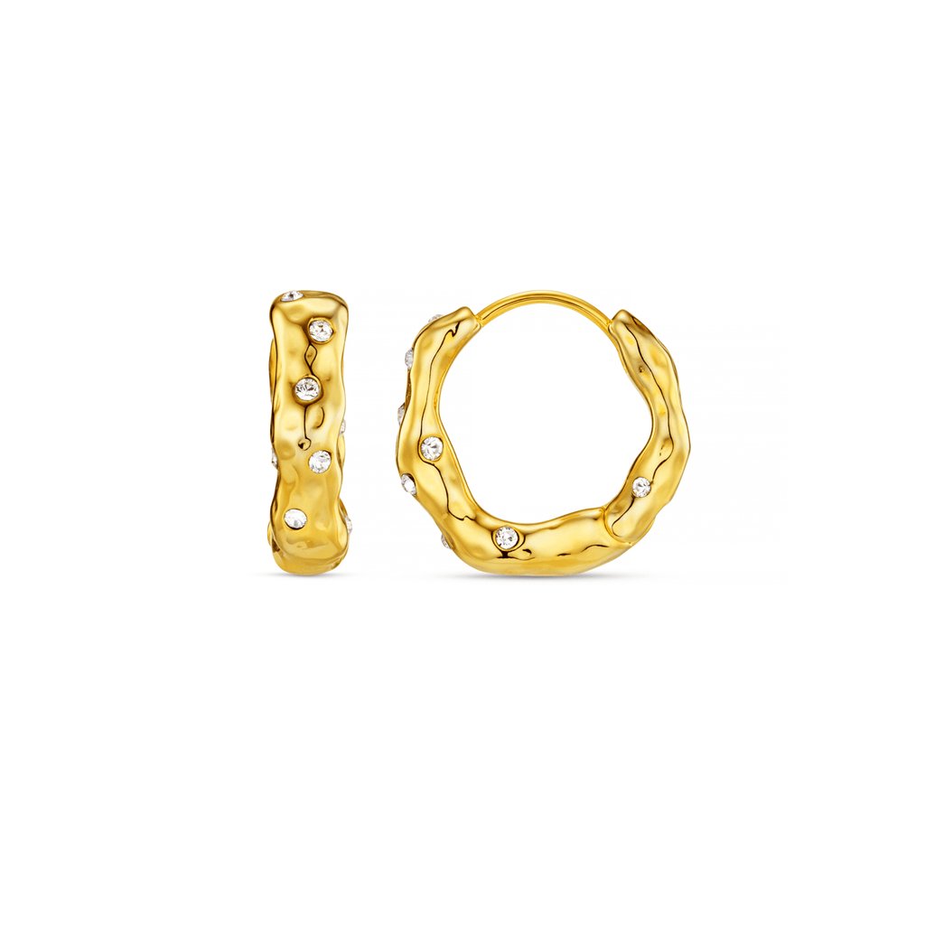 Molten Mid Sized Hoop Earrings Made Swarovski® Crystals