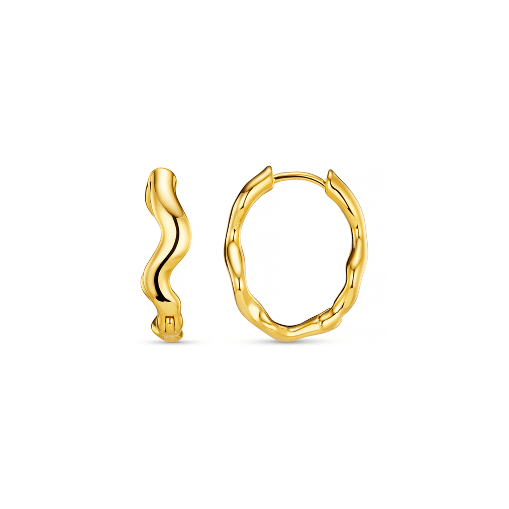 Organic Wave Oval Hoop Earrings