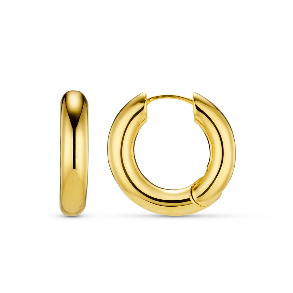 Polished Chubby Mid Sized Hoop Earrings