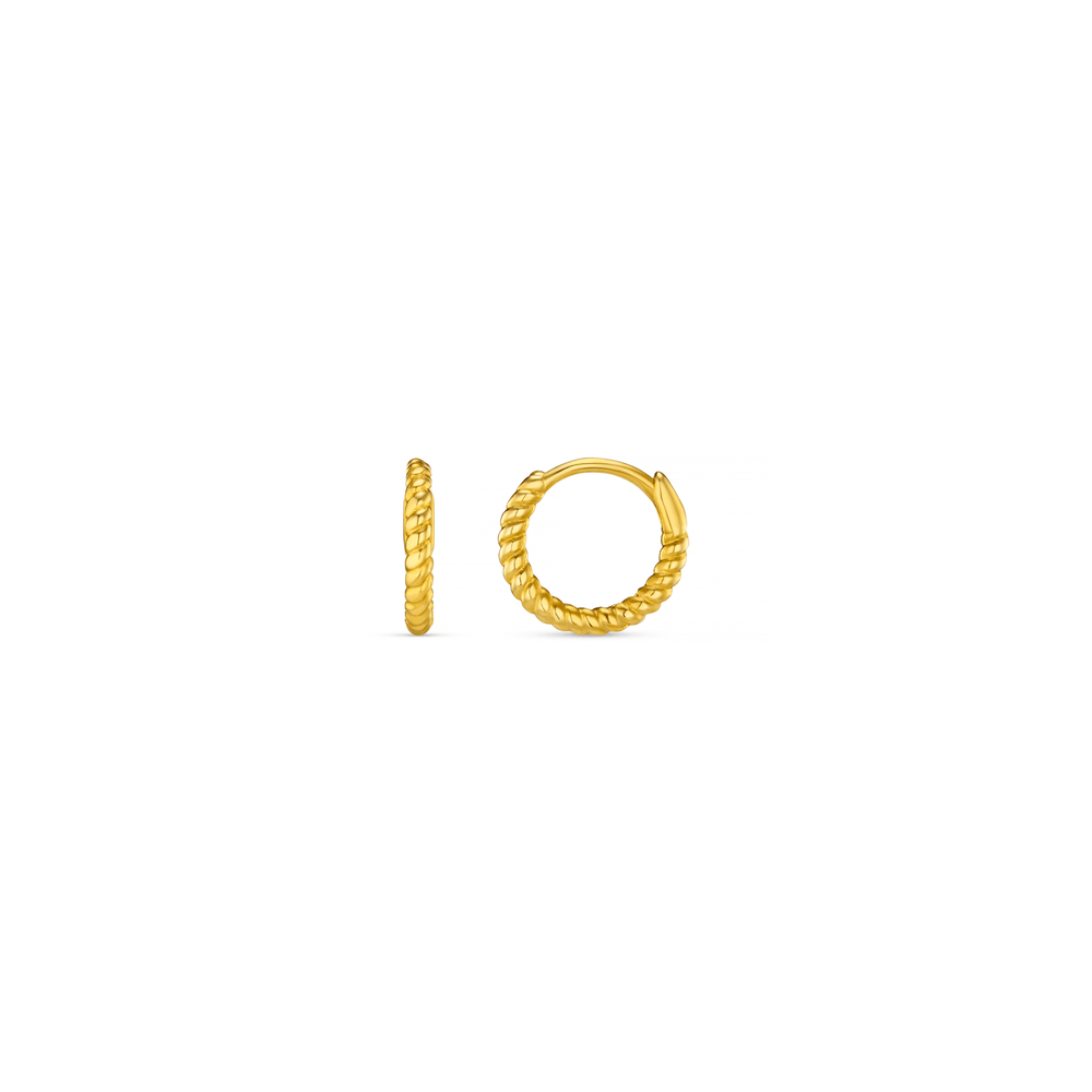 Hoop Earrings Rope Mini Micro Hoop Earrings - Gold Orelia Jewellery
