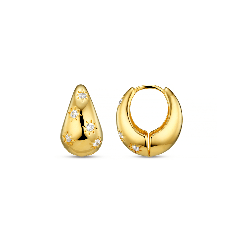 Hoop Earrings Tapered Crystal Starburst Hoop Earrings Orelia Jewellery