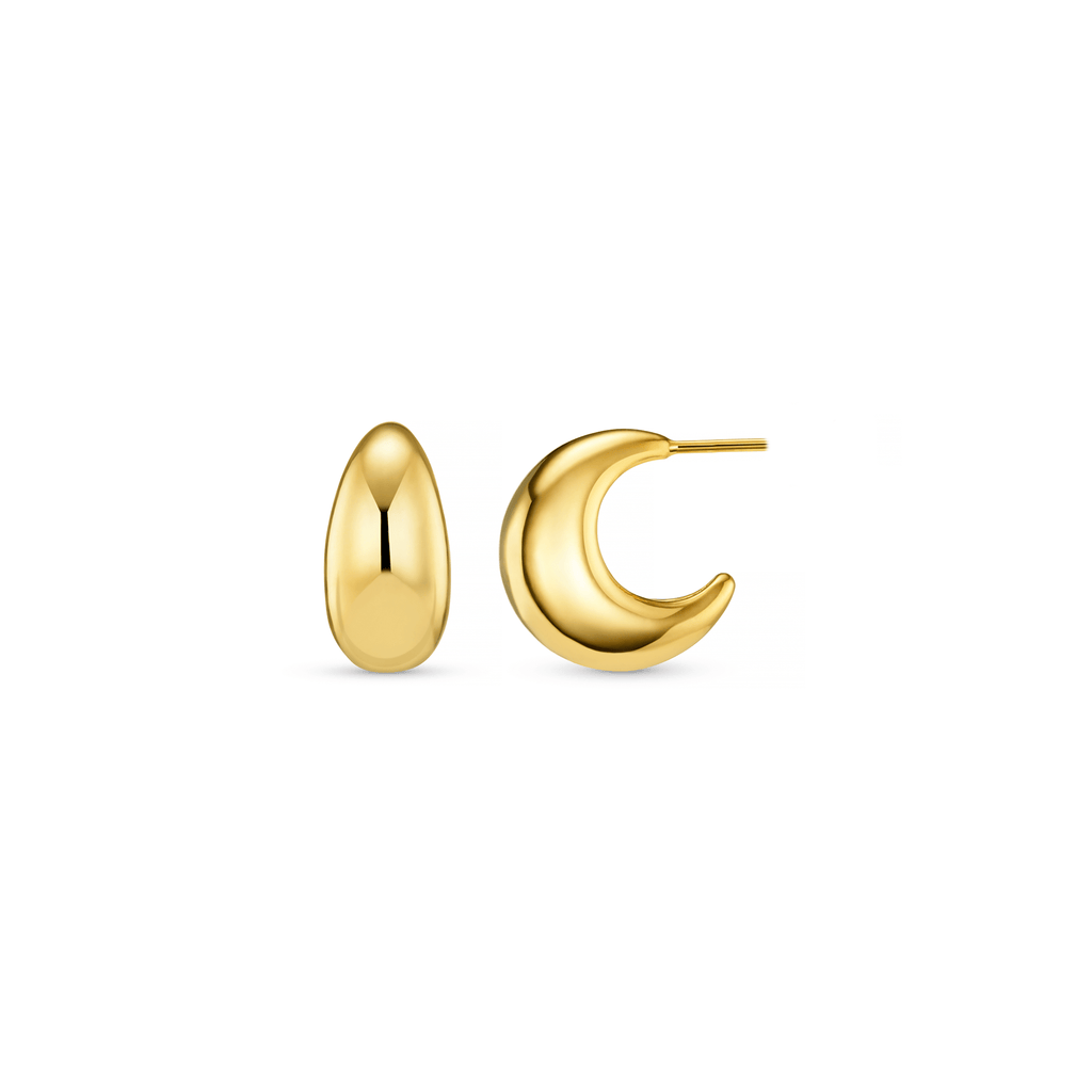 Tapered Domed Hoop Earrings