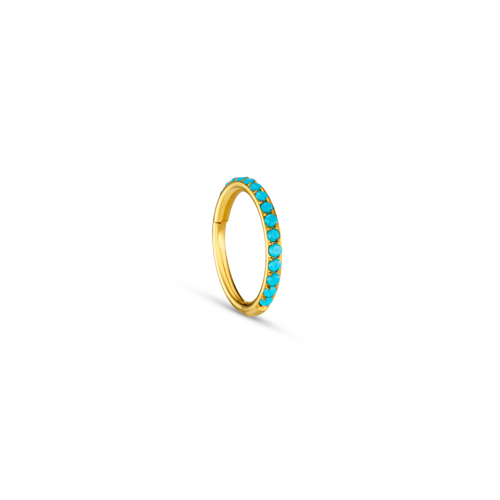 Hoop Piercing Default Fine Turquoise Clicker Hoop Earring 8mm Orelia Jewellery