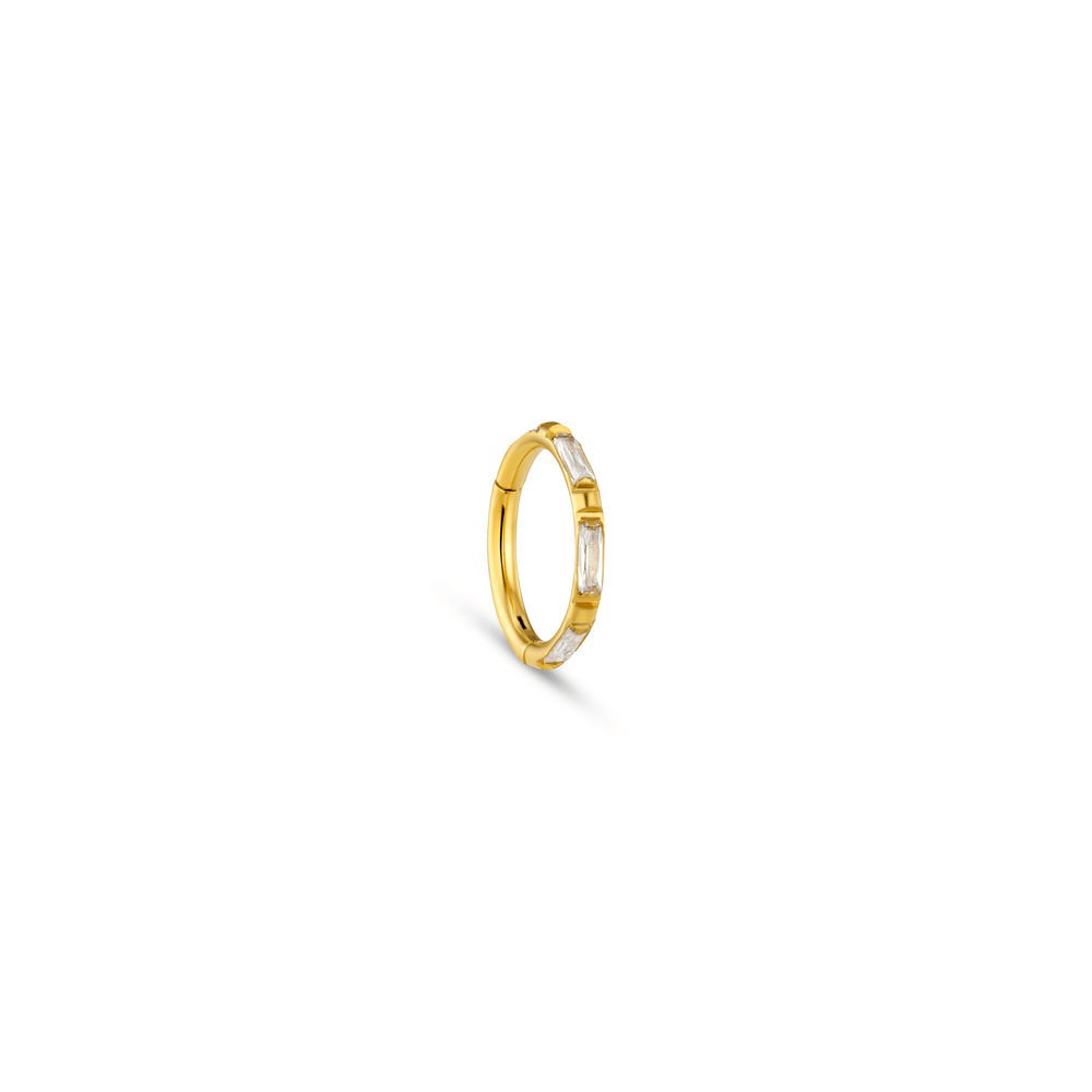 Hoop Piercing Fine Baguette Clicker Hoop Earring Orelia Jewellery
