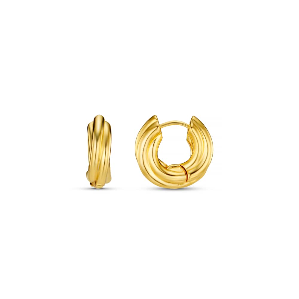 Huggie Hoop Chubby Intertwined Huggie Hoop Earrings Orelia Jewellery