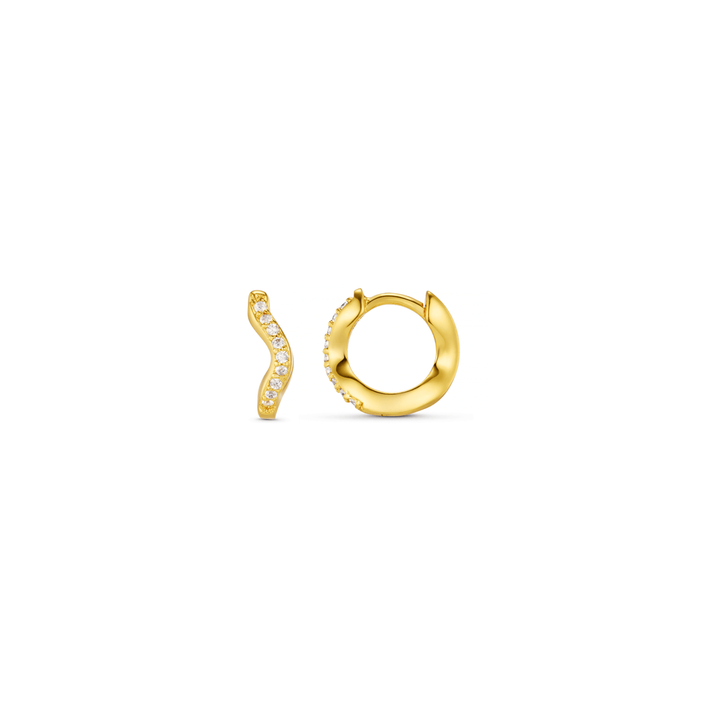 Huggie Hoop Earrings Fine Pave Wave Micro Hoop Earrings Orelia Jewellery