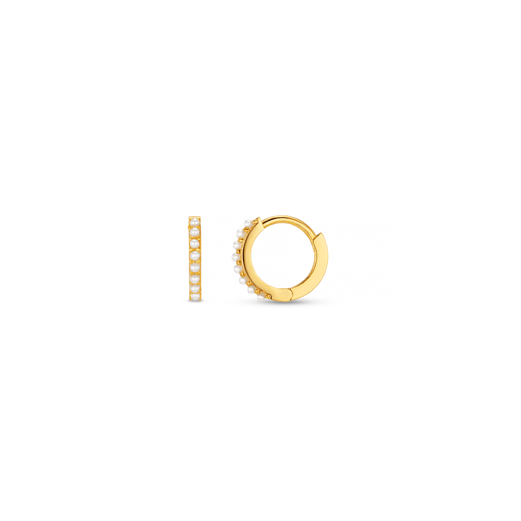 Pearl Mini Micro Hoop Earrings