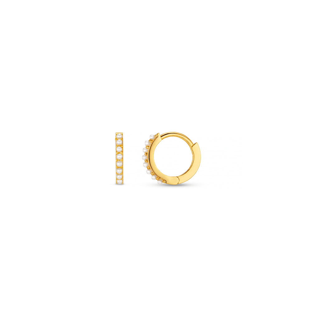 Pearl Mini Micro Hoop Earrings