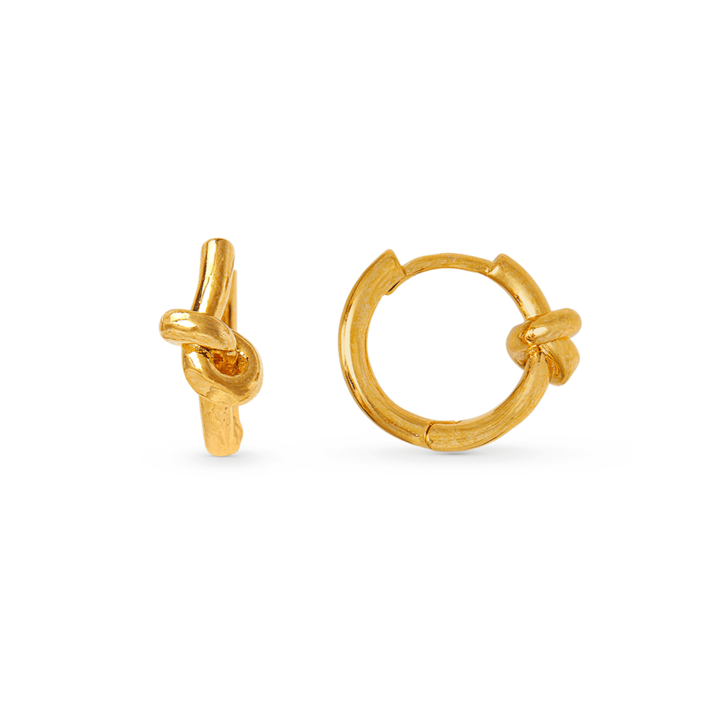 Polished Knot Huggie Hoop Earrings