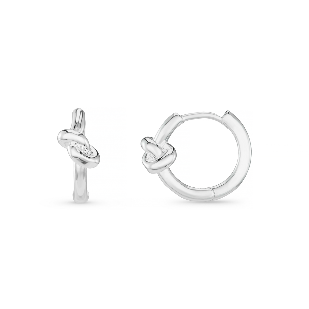 Polished Knot Huggie Hoop Earrings