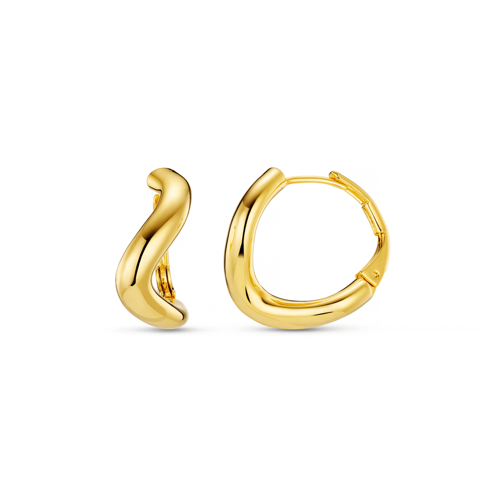 Round Wave Chunky Hoop Earrings