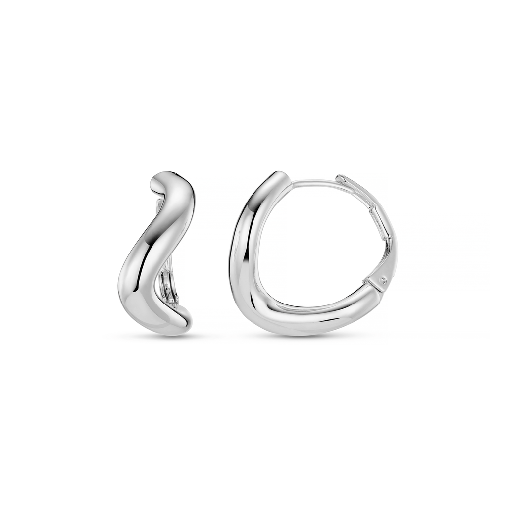 Round Wave Chunky Hoop Earrings