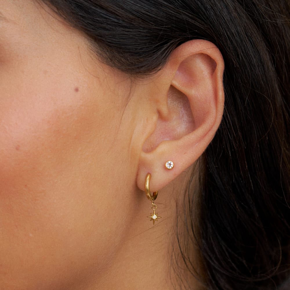 Huggie Hoop LUXE Petite Starburst Huggie Hoop Earrings Orelia Jewellery