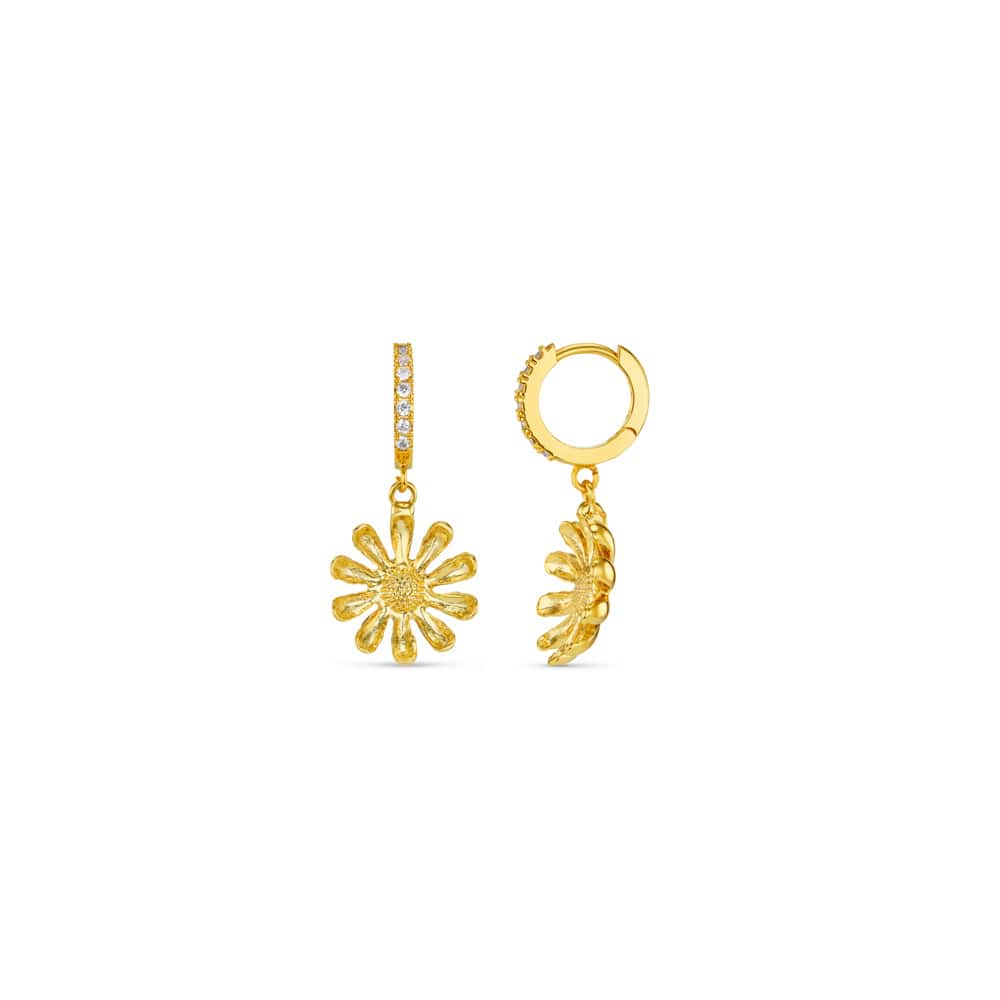 Huggie Hoop ONE Daisy & Pavé Hoop Earrings Orelia Jewellery