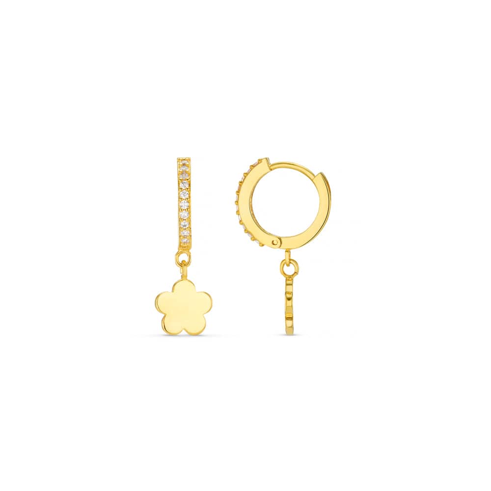 Huggie Hoop ONE Flower & Pavé Huggie Hoop Earrings Orelia Jewellery