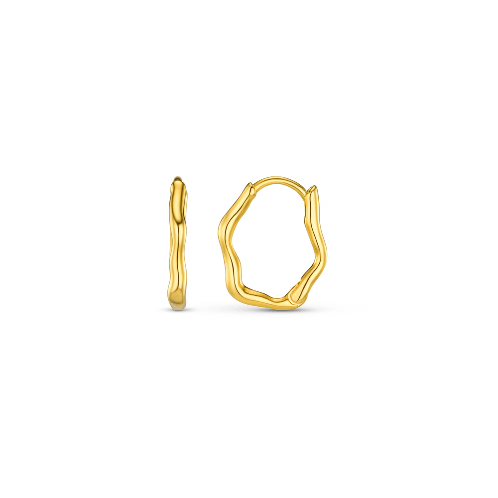 Huggie Hoop Organic Wave Huggie Hoop Earrings - Gold Orelia Jewellery