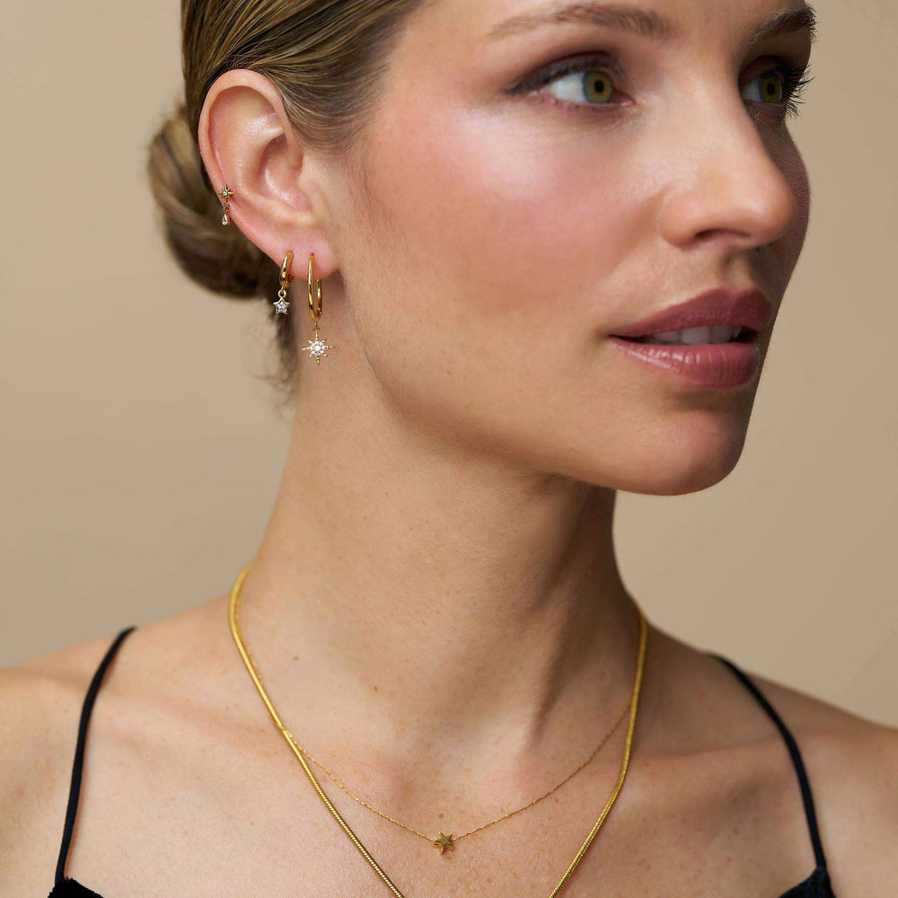 Huggie Hoop Petite Star Charm Huggie Hoop Earrings Orelia Jewellery