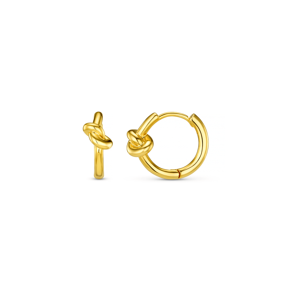 Huggie Hoop Polished Knot Huggie Hoop Earrings - Gold Orelia Jewellery