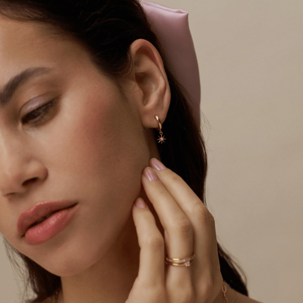 Huggie Hoops April Birthstone Crystal Huggie Hoop Earrings Orelia Jewellery