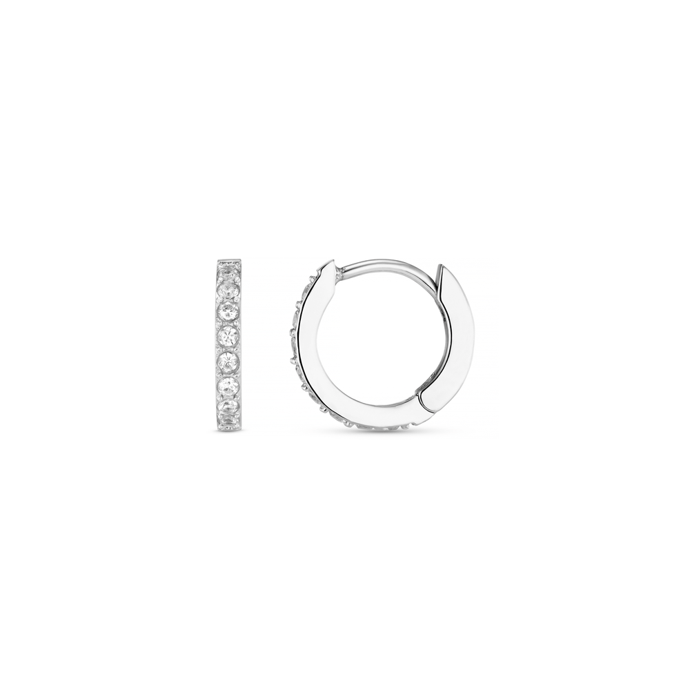 Huggie Hoops LUXE Pavé Huggie Hoop Earrings - Silver Orelia Jewellery