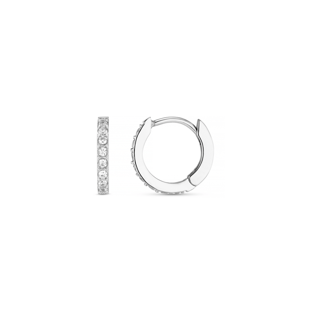 Pavé Huggie Hoop Earrings