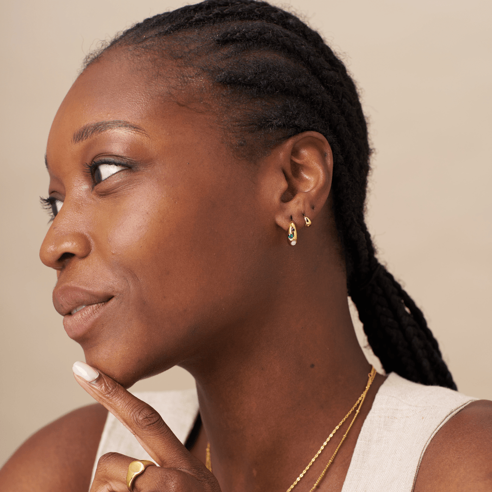 Huggie Hoops LUXE Tiny Tapered Hoop Earrings Orelia Jewellery