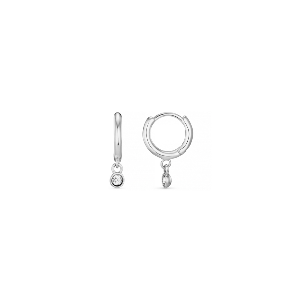 Orelia London Mini Crystal Drop Micro Hoop Earrings