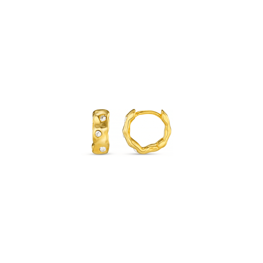 Molten Huggie Hoop Earrings Made Swarovski® Crystals